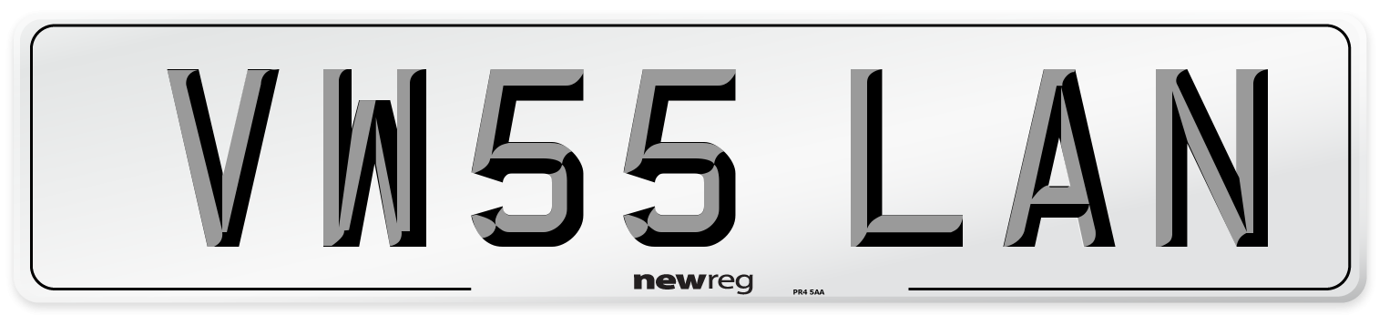 VW55 LAN Number Plate from New Reg